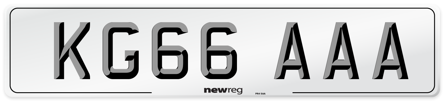 KG66 AAA Number Plate from New Reg